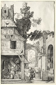 The Nativity by Albrecht Dürer, created 1504, in engraving. Download this artwork as a high-resolution wallpaper for desktop, tablet, or mobile. — Albrecht Dürer Wallpaper