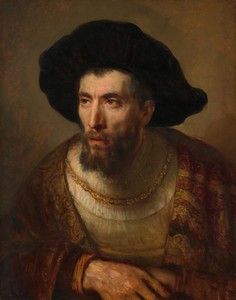 The Philosopher by Willem Drost, created c. 1653, in oil on panel. Download this artwork as a high-resolution wallpaper for desktop, tablet, or mobile. — Art Picture