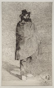 The Philosopher by Edouard Manet, created 1866, in etching and drypoint. Download this artwork as a high-resolution wallpaper for desktop, tablet, or mobile. — Art Wallpaper