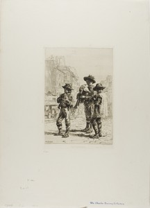 The Pipers by Charles Emile Jacque, created c. 1865, in Etching on ivory laid paper. Download this artwork as a high-resolution wallpaper for desktop, tablet, o — Illustration Wallpaper