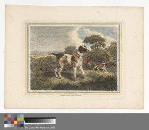 The Pointer by Samuel Howitt, in Etching with hand coloring in watercolor on medium, slightly textured, cream wove paper. Download this artwork as a high-resolu — Samuel Howitt Wallpaper