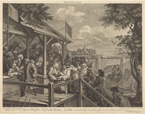 The Polling by François Morellon La Cave, created 1758, in etching and engraving. Download this artwork as a high-resolution wallpaper for desktop, tablet, or m — François Morellon La Cave Wallpaper