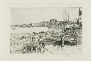 The Pool by James McNeill Whistler, created 1859, in Etching and drypoint with foul biting in black ink on ivory laid paper. Download this artwork as a high-res