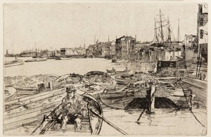The Pool by James McNeill Whistler, created 1859, in Etching; ink on paper. Download this artwork as a high-resolution wallpaper for desktop, tablet, or mobile. — Travel Background