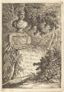 The Portrait Bust by Hubert Robert, created 1764, in etching on laid paper. Download this artwork as a high-resolution wallpaper for desktop, tablet, or mobile. — Hubert Robert Wallpaper