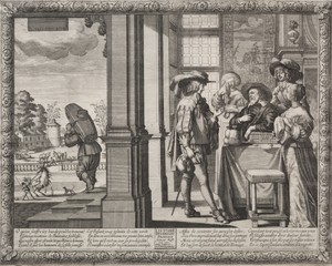The Prodigal Son by Abraham Bosse, created 1635, in etching. Download this artwork as a high-resolution wallpaper for desktop, tablet, or mobile. — Abraham Bosse Wallpaper