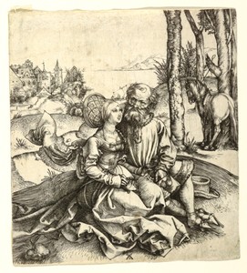The Proposal by Albrecht Dürer, created before 1495, in Engraving on laid paper. Download this artwork as a high-resolution wallpaper for desktop, tablet, or mo — Albrecht Dürer Wallpaper