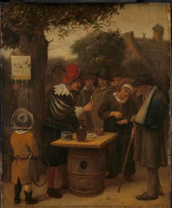 The quack by Jan Havicksz. Steen, created 1650 - 1679, in panel; oil paint (paint). Download this artwork as a high-resolution wallpaper for desktop, tablet, or — Jan Havicksz. Steen Wallpaper