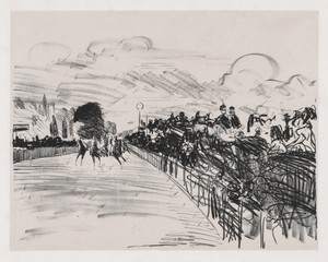 The Races by Edouard Manet, created 1865, in lithograph. Download this artwork as a high-resolution wallpaper for desktop, tablet, or mobile. — Art Picture