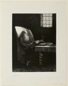 The Reader by Odilon Redon, created 1892, in Lithograph in black on ivory China paper, laid down on ivory wove paper. Download this artwork as a high-resolution — Odilon Redon Wallpaper
