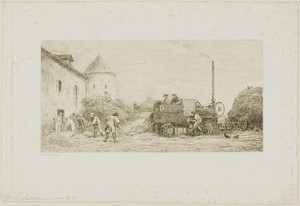 The Reaping Machine by Charles-François Daubigny, created 1860, in Etching on white wove paper. Download this artwork as a high-resolution wallpaper for desktop