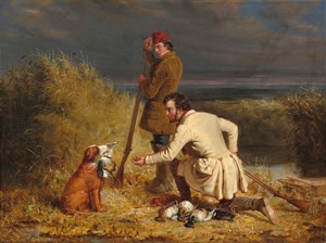 The Retrieve by William Tylee Ranney, created 1850, in oil on canvas. Download this artwork as a high-resolution wallpaper for desktop, tablet, or mobile. — Art Picture