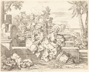The Return from Egypt by Sébastien Bourdon, in etching. Download this artwork as a high-resolution wallpaper for desktop, tablet, or mobile. — Art Picture