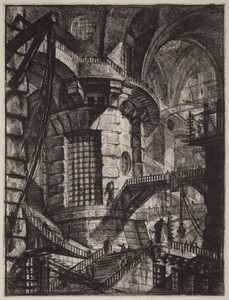 The Round Tower by Giovanni Battista Piranesi, created 1780s, in etching, engraving, sulphur tint or open bite, burnishing [date should be read as "published 17 — Art Wallpaper