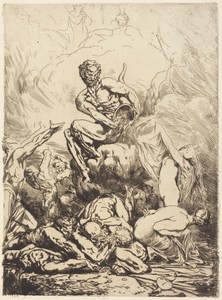 The Silver Devil by François-Nicolas Chifflart, created 1865, in etching with drypoint on laid paper. Download this artwork as a high-resolution wallpaper for d — François-Nicolas Chifflart Wallpaper
