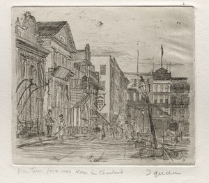 The Square by Otto H. Bacher, created 1878, in etching. Download this artwork as a high-resolution wallpaper for desktop, tablet, or mobile. — Otto H. Bacher Wallpaper