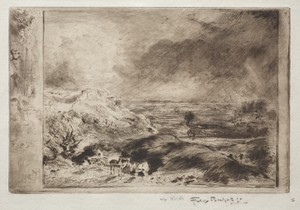 The Storm, after Constable by Félix Hilaire Buhot, created c. 1875, in etching, drypoint and roulette. Download this artwork as a high-resolution wallpaper for — Félix Hilaire Buhot Wallpaper