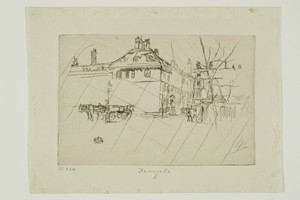 The Temple by James McNeill Whistler, created 1880/81, in Etching, with drypoint cancellation, in black ink on ivory laid paper. Download this artwork as a high — Illustration Wallpaper