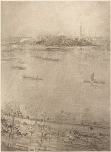 The Thames by James McNeill Whistler, created 1896, in lithograph in black on wove paper. Download this artwork as a high-resolution wallpaper for desktop, tabl — Art Picture