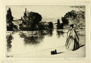 The Towing Path by Francis Seymour Haden, created c. 1864, in Etching and drypoint on copper printed on ivory laid paper. Download this artwork as a high-resolu