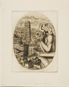 The Vampire by Charles Meryon, created 1853, in Etching and drypoint in dark brown on ivory wove paper. Download this artwork as a high-resolution wallpaper for — Charles Meryon Wallpaper
