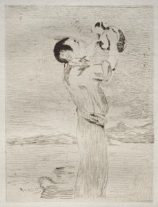 The Water Drinker by Edouard Manet, created c. 1865, in drypoint. Download this artwork as a high-resolution wallpaper for desktop, tablet, or mobile. — Art Wallpaper