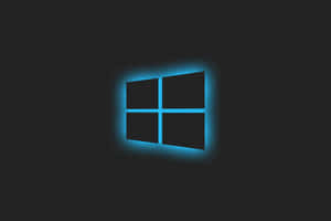 Leuchtend blaues Windows-Logo auf dunklem Hintergrund — Neon Future Wallpaper