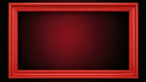 A bold red frame with a gradient background for a dramatic effect.