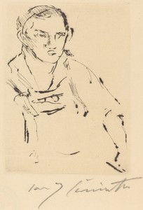 Thomas by Lovis Corinth, created 1922, in drypoint in black. Download this artwork as a high-resolution wallpaper for desktop, tablet, or mobile. — Lovis Corinth Wallpaper