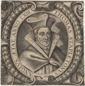Thomas Stapleton, D.D. by Léonard Gaultier, in engraving. Download this artwork as a high-resolution wallpaper for desktop, tablet, or mobile. — Léonard Gaultier Wallpaper