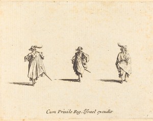 Three Gentlemen by Jacques Callot, created c. 1633/1634, in etching on laid paper. Download this artwork as a high-resolution wallpaper for desktop, tablet, or — Jacques Callot Wallpaper