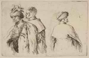 Three Hungarians by Stefano della Bella, in etching on laid paper [restrike]. Download this artwork as a high-resolution wallpaper for desktop, tablet, or mobil — Art Picture