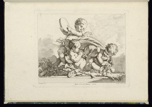 Three Putti by François Boucher, created 1749–61, in Etching on laid paper. Download this artwork as a high-resolution wallpaper for desktop, tablet, or mobile. — Painting Picture