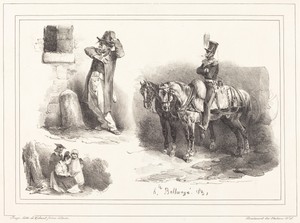 Three Vignettes by Hippolyte Bellangé, in lithograph. Download this artwork as a high-resolution wallpaper for desktop, tablet, or mobile. — Hippolyte Bellangé Wallpaper