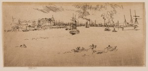 Tilbury by James McNeill Whistler, created 1887, in Etching and drypoint with foul biting in black ink on cream wove paper. Download this artwork as a high-reso — Illustration Wallpaper