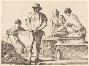 Tilemakers by Thomas Barker, created 1803, in pen-and-tusche lithograph. Download this artwork as a high-resolution wallpaper for desktop, tablet, or mobile.