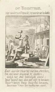 Timmerman by Jan Luyken, created 1694, in paper; etching. Download this artwork as a high-resolution wallpaper for desktop, tablet, or mobile. — Art Wallpaper
