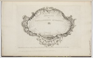 Title Page by Charles-Germain de Saint-Aubin, created 1753-1757, in Etching on laid paper. Download this artwork as a high-resolution wallpaper for desktop, tab — Charles-Germain de Saint-Aubin Wallpaper