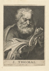 Tomas by Cornelis van Caukercken, created c. 1640 - 1680, in paper; engraving. Download this artwork as a high-resolution wallpaper for desktop, tablet, or mobi — Cornelis van Caukercken Wallpaper