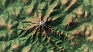 Abstract topographical map with contour lines and elevation shading