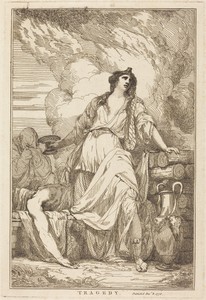 Tragedy by John Hamilton Mortimer, created 1778, in etching. Download this artwork as a high-resolution wallpaper for desktop, tablet, or mobile. — John Hamilton Mortimer Wallpaper