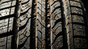 En makro-nærbillede af et Pirelli-dækmønster, der fremhæver indviklede mønstre og kornet tekstur.