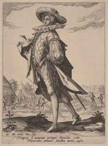 Treasurer by Jacques de Gheyn (II), created 1587, in engraving on laid paper. Download this artwork as a high-resolution wallpaper for desktop, tablet, or mobil — Art Picture