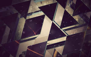 Abstrakte geometrische Spiegelpaneele, die sternenübersäte Weltraumszenen reflektieren. — Abstract Triangle Wallpaper