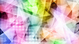 Abstraktes geometrisches Muster mit bunten Dreiecken und Tupfen — Abstract Triangle Wallpaper
