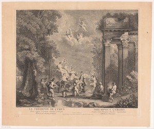 Triomf van Ceres by Louis Crépy, created 1729, in paper; etching; stippelwerk; engraving. Download this artwork as a high-resolution wallpaper for desktop, tabl — Louis Crépy Wallpaper