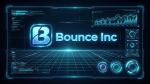 Schermata di avvio olografica fantascientifica di Bounce Inc