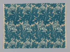 Tulip by William Morris, created Design 1875, made 1917–25, in Cotton, balanced plain weave; block printed. Download this artwork as a high-resolution wallpaper — Botanical Wallpaper