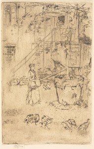 Turkeys by James McNeill Whistler, created 1880, in etching and drypoint on laid paper. Download this artwork as a high-resolution wallpaper for desktop, tablet — Painting Picture