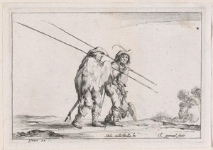 Twee lansdragers by Stefano della Bella, created 1642, in paper; etching. Download this artwork as a high-resolution wallpaper for desktop, tablet, or mobile. — Stefano della Bella Wallpaper